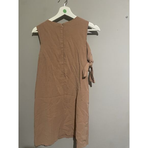J.O.A Side Tie Shift Mini Short Sleeve Casual Summer Dress Neutral Size Medium - Picture 7 of 8